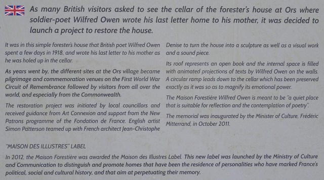 80- the cellar of the forester's house at ors soldier-poet wilfred Owen