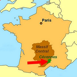 MAP CEVENNES FRANCE