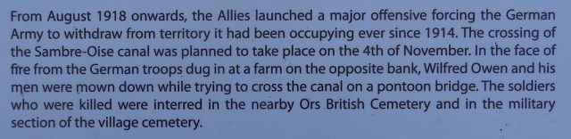 wilfred owen death canal northern france