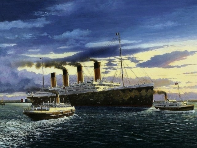 31-titanic in cherbourg harbour jacques mignon