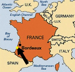 southwestern france map cycling bordeaux