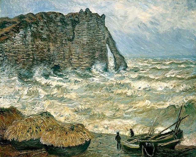 59-claude monet Stormy Sea in Étretat